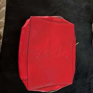 Estee Lauder Red Faux Leather Playing Card Makeup Train Case